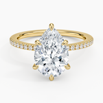 Demi Half Coverage Diamond Ring (1/5 ct. tw.) Yellow Gold 18k Pear Engagement Ring