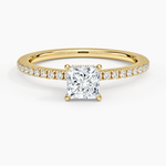 Demi Half Coverage Diamond Ring (1/5 ct. tw.) Yellow Gold 18k Princess Engagement Ring