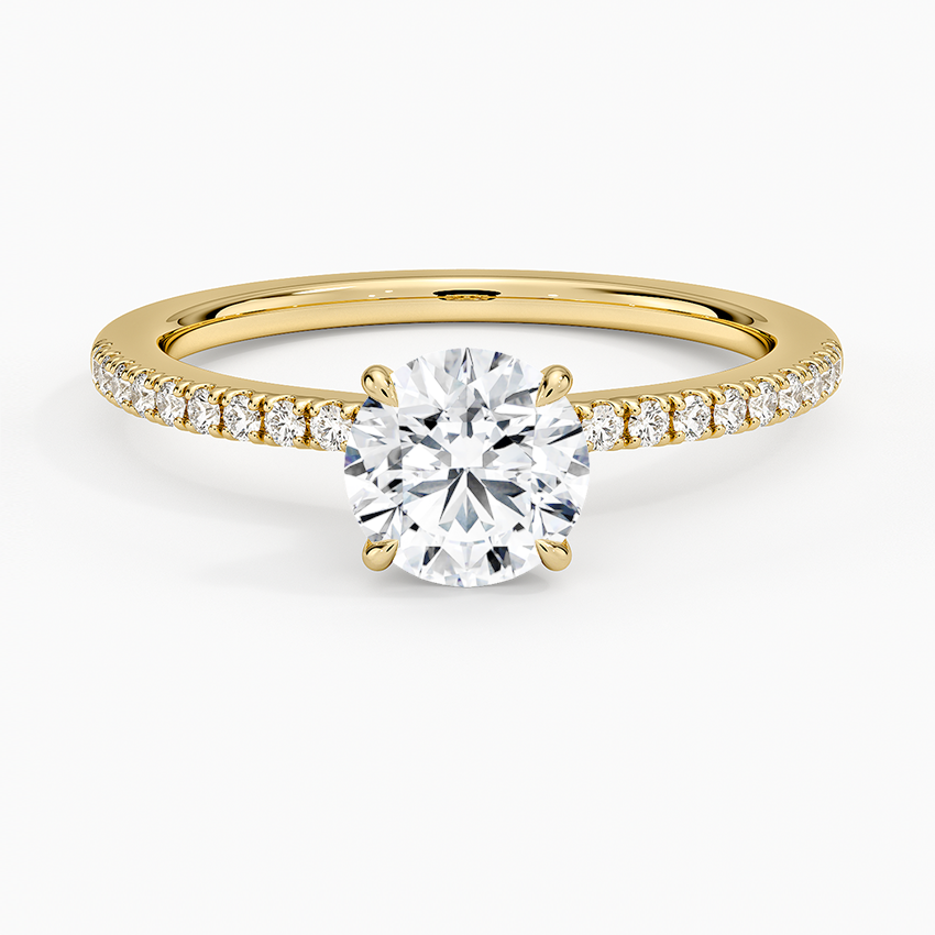 Demi Half Coverage Diamond Ring (1/5 ct. tw.) Yellow Gold 18k Round Engagement Ring
