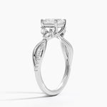 Petite Twisted Willow Diamond Ring Platinum Asscher Engagement Ring