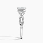 Petite Twisted Willow Diamond Ring Platinum Emerald Engagement Ring