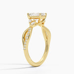 Petite Twisted Willow Diamond Ring Yellow Gold 18k Emerald Engagement Ring