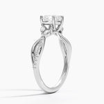 Petite Twisted Willow Diamond Ring Platinum Heart Engagement Ring