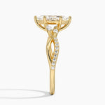 Petite Twisted Willow Diamond Ring Yellow Gold 18k Marquise Engagement Ring