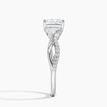 Petite Twisted Willow Diamond Ring Platinum Princess Engagement Ring