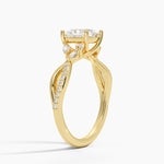 Petite Twisted Willow Diamond Ring Yellow Gold 18k Princess Engagement Ring