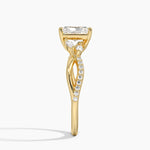 Petite Twisted Willow Diamond Ring Yellow Gold 18k Radiant Engagement Ring