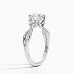 Petite Twisted Willow Diamond Ring Platinum Round Engagement Ring
