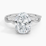 Petite Twisted Willow Diamond Ring Platinum Oval Engagement Ring