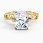 Petite Twisted Willow Diamond Ring Yellow Gold 18k Radiant Engagement Ring