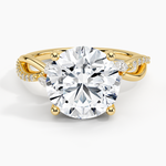 Petite Twisted Willow Diamond Ring Yellow Gold 18k Round Engagement Ring