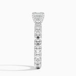 Ellora Three-Quarter Coverage Diamond Ring Platinum Asscher Engagement Ring