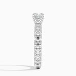 Ellora Three-Quarter Coverage Diamond Ring Platinum Cushion Engagement Ring