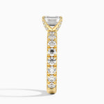 Ellora Three-Quarter Coverage Diamond Ring Yellow Gold 18k Emerald Engagement Ring