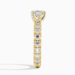 Ellora Three-Quarter Coverage Diamond Ring Yellow Gold 18k Heart Engagement Ring