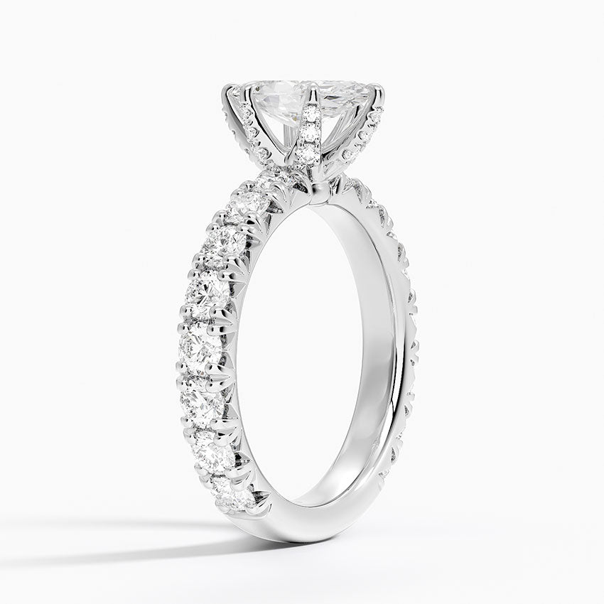 Ellora Three-Quarter Coverage Diamond Ring Platinum Marquise Engagement Ring
