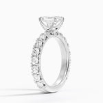 Ellora Three-Quarter Coverage Diamond Ring Platinum Radiant Engagement Ring