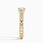 Ellora Three-Quarter Coverage Diamond Ring Yellow Gold 18k Round Engagement Ring