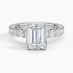 Ellora Three-Quarter Coverage Diamond Ring Platinum Emerald Engagement Ring