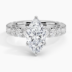 Ellora Three-Quarter Coverage Diamond Ring Platinum Marquise Engagement Ring
