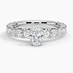 Ellora Three-Quarter Coverage Diamond Ring Platinum Oval Engagement Ring