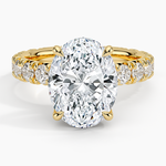 Ellora Three-Quarter Coverage Diamond Ring Yellow Gold 18k Oval Engagement Ring