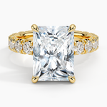 Ellora Three-Quarter Coverage Diamond Ring Yellow Gold 18k Radiant Engagement Ring