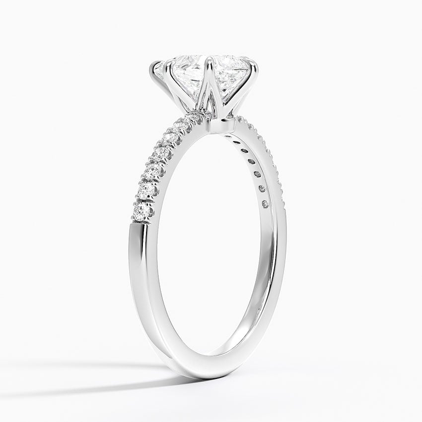 Bliss Six-Prong Diamond Ring (1/6 ct. tw.) Platinum Pear Engagement Ring