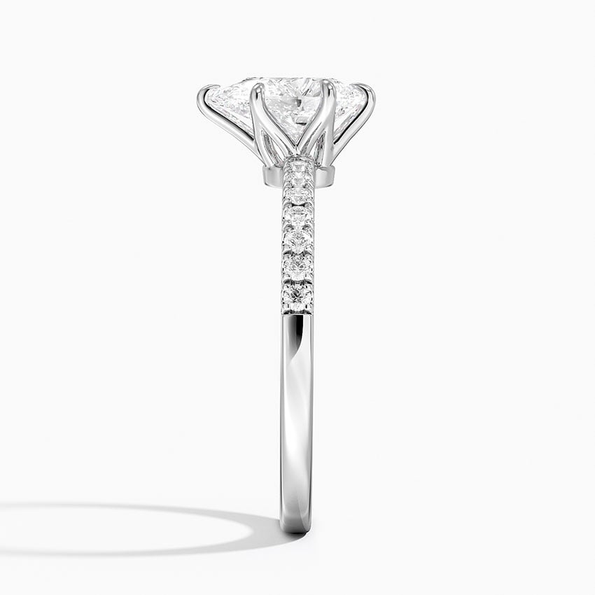 Bliss Six-Prong Diamond Ring (1/6 ct. tw.) Platinum Pear Engagement Ring