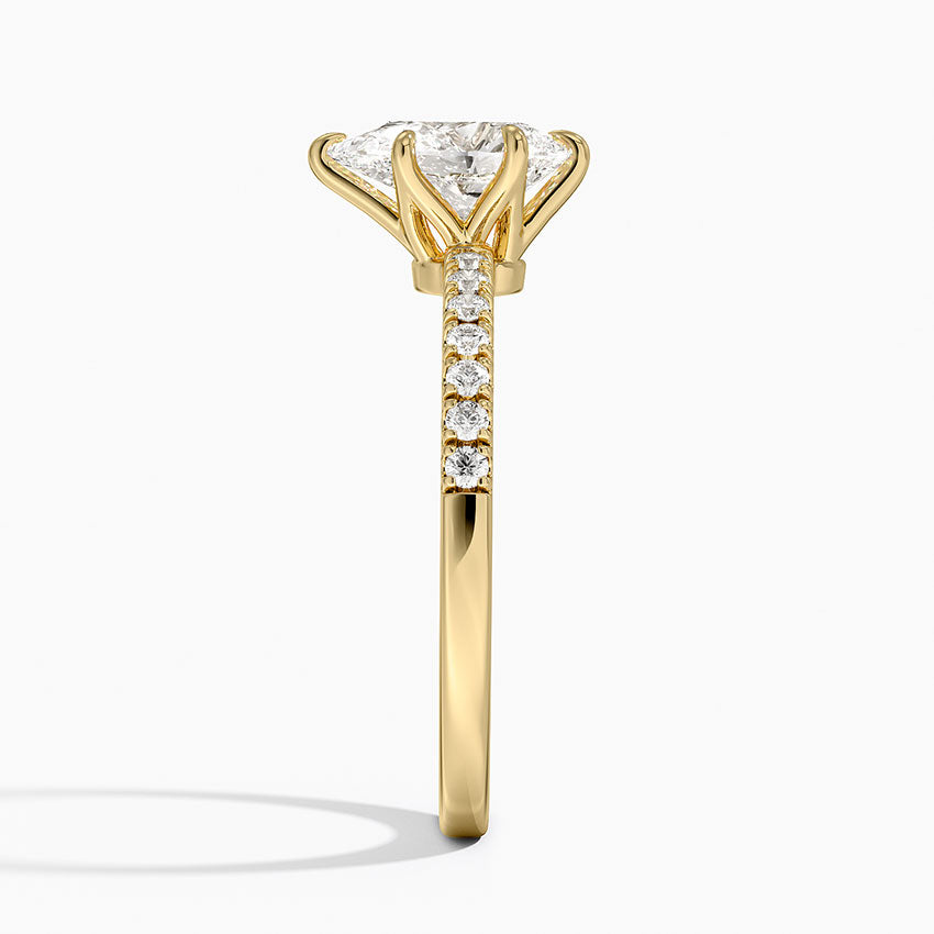 Bliss Six-Prong Diamond Ring (1/6 ct. tw.) Yellow Gold 18k Pear Engagement Ring