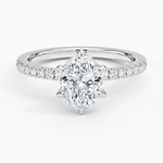 Bliss Six-Prong Diamond Ring (1/6 ct. tw.) Platinum Oval Engagement Ring