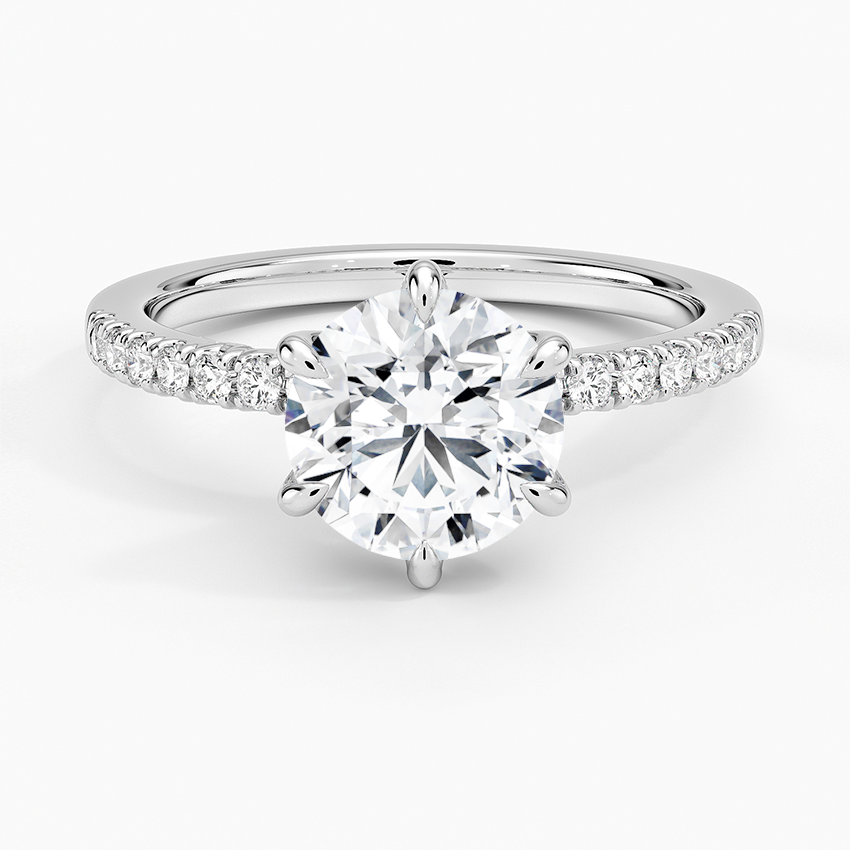 Bliss Six-Prong Diamond Ring (1/6 ct. tw.) Platinum Round Engagement Ring