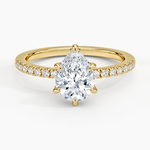Bliss Six-Prong Diamond Ring (1/6 ct. tw.) Yellow Gold 18k Pear Engagement Ring