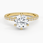 Bliss Six-Prong Diamond Ring (1/6 ct. tw.) Yellow Gold 18k Round Engagement Ring