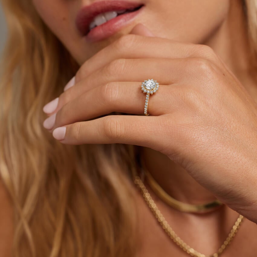 Luxe Sunburst Halo Diamond Ring (1/2 ct. tw.) Engagement Ring Setting