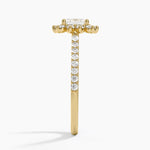Luxe Sunburst Halo Diamond Ring (1/2 ct. tw.) Yellow Gold 18k Asscher Engagement Ring