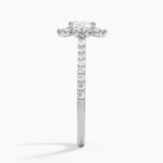 Luxe Sunburst Halo Diamond Ring (1/2 ct. tw.) Platinum Cushion Engagement Ring