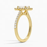 Luxe Sunburst Halo Diamond Ring (1/2 ct. tw.) Yellow Gold 18k Emerald Engagement Ring