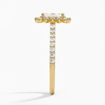 Luxe Sunburst Halo Diamond Ring (1/2 ct. tw.) Yellow Gold 18k Emerald Engagement Ring