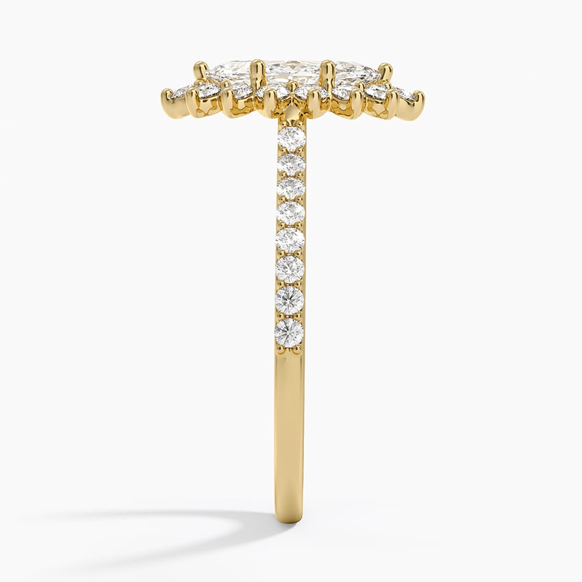 Luxe Sunburst Halo Diamond Ring (1/2 ct. tw.) Yellow Gold 18k Marquise Engagement Ring