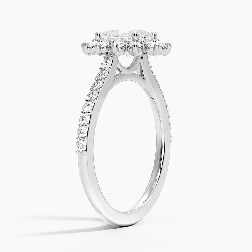 Luxe Sunburst Halo Diamond Ring (1/2 ct. tw.) Platinum Oval Engagement Ring