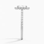 Luxe Sunburst Halo Diamond Ring (1/2 ct. tw.) Platinum Radiant Engagement Ring