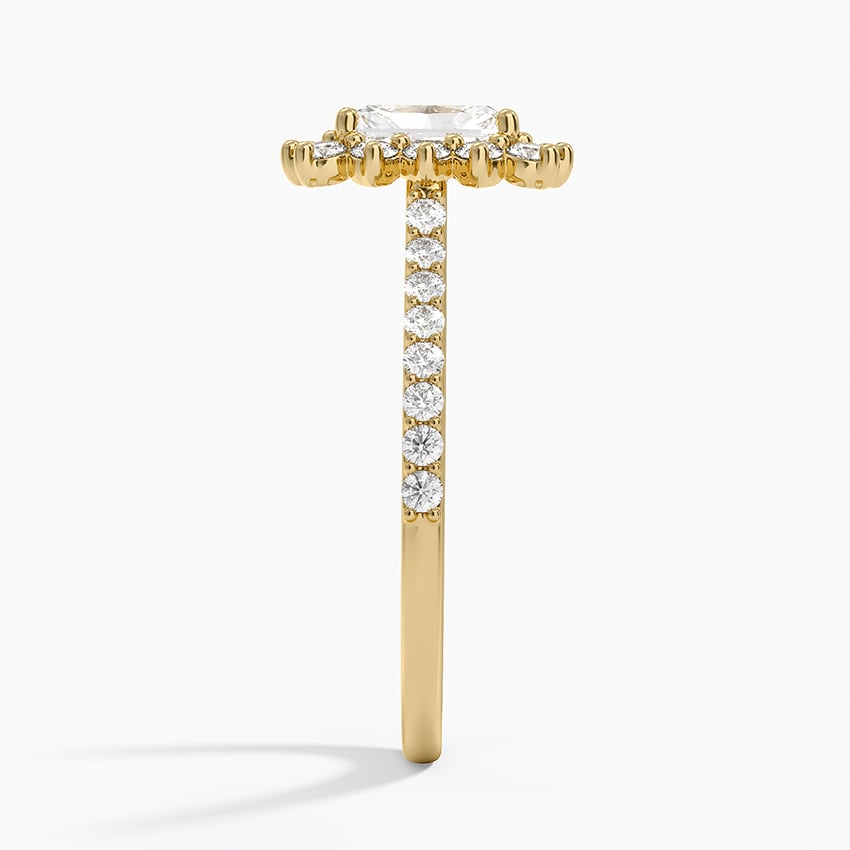 Luxe Sunburst Halo Diamond Ring (1/2 ct. tw.) Yellow Gold 18k Radiant Engagement Ring