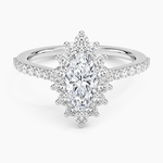 Luxe Sunburst Halo Diamond Ring (1/2 ct. tw.) Platinum Marquise Engagement Ring