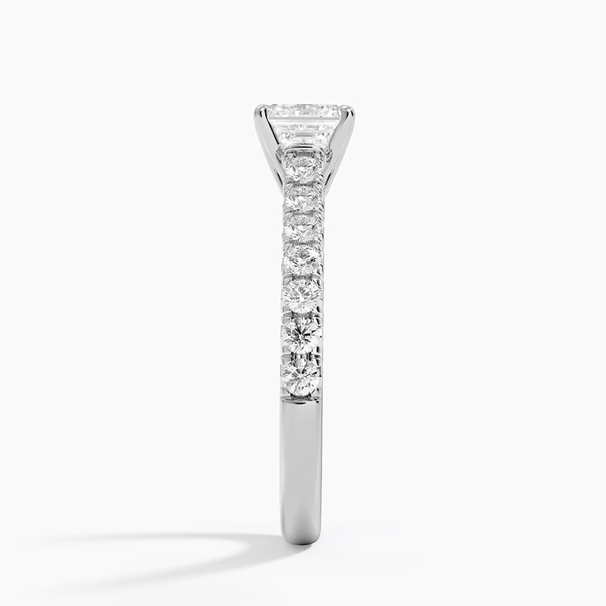 Sienna Half Coverage Diamond Ring Platinum Asscher Engagement Ring