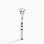 Sienna Half Coverage Diamond Ring Platinum Cushion Engagement Ring