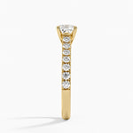Sienna Half Coverage Diamond Ring Yellow Gold 18k Cushion Engagement Ring