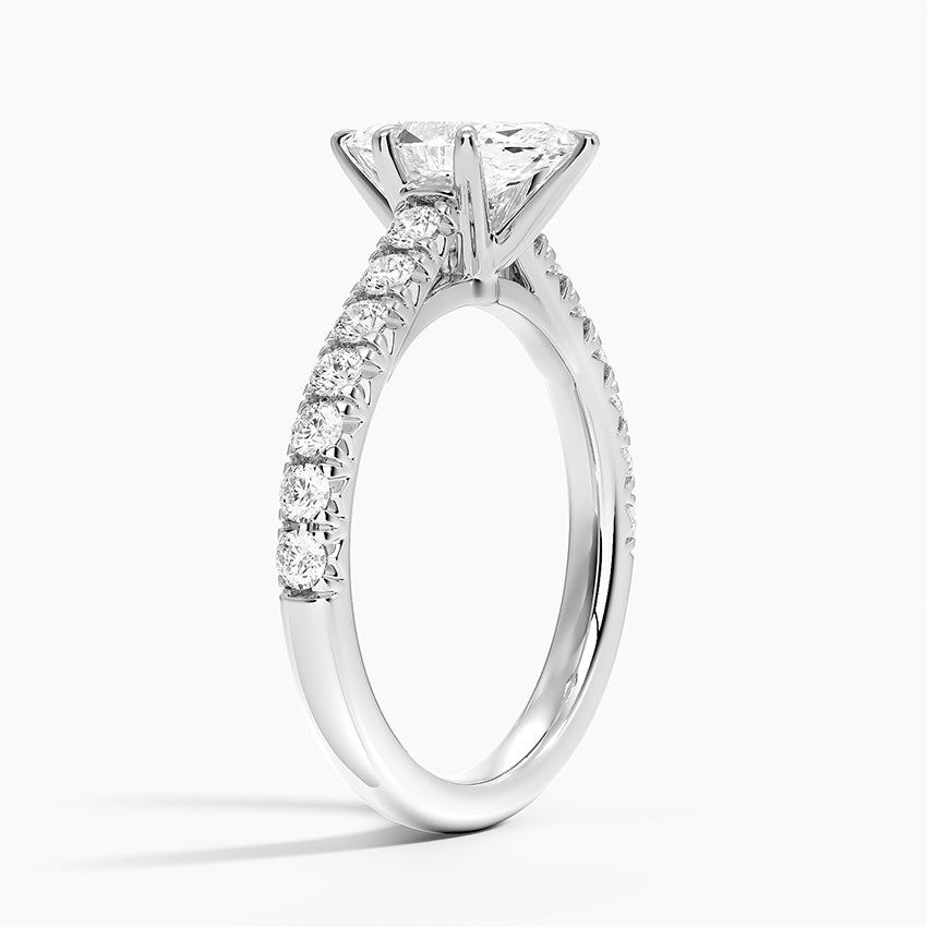 Sienna Half Coverage Diamond Ring Platinum Marquise Engagement Ring