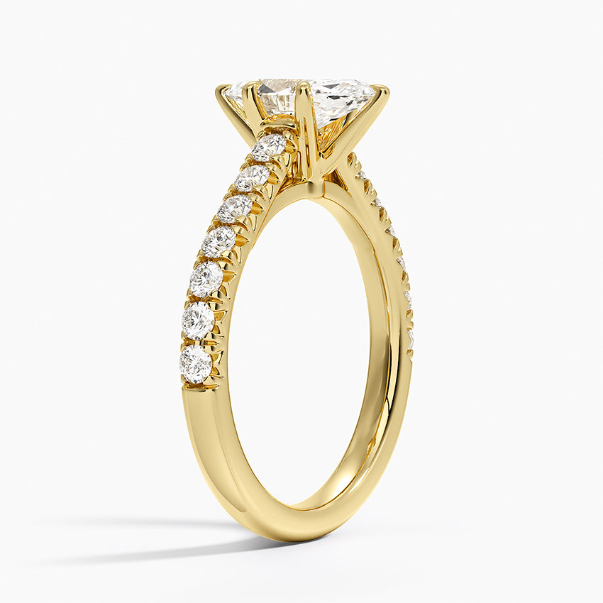 Sienna Half Coverage Diamond Ring Yellow Gold 18k Marquise Engagement Ring