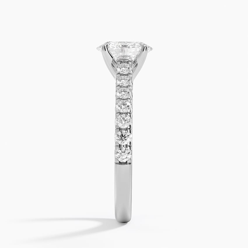 Sienna Half Coverage Diamond Ring Platinum Oval Engagement Ring